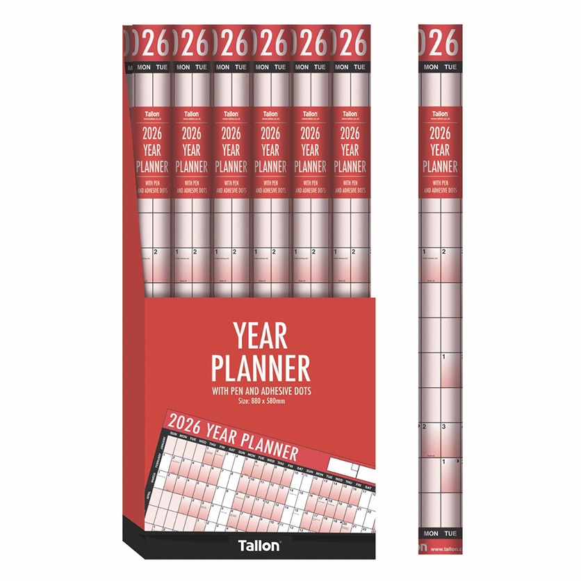 2027 Red & Black Year Planner with Fibre Pen