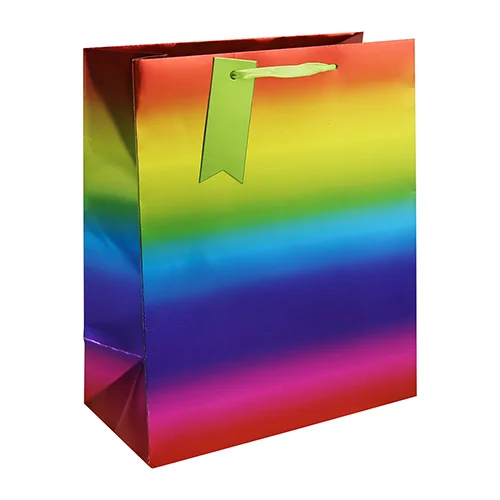 Rainbow metallic large gift bag
