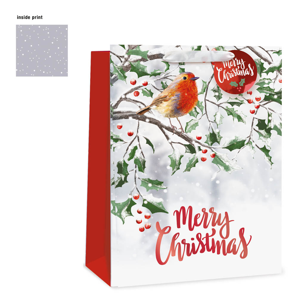 Gift Bag XMAS Robin Ex Large