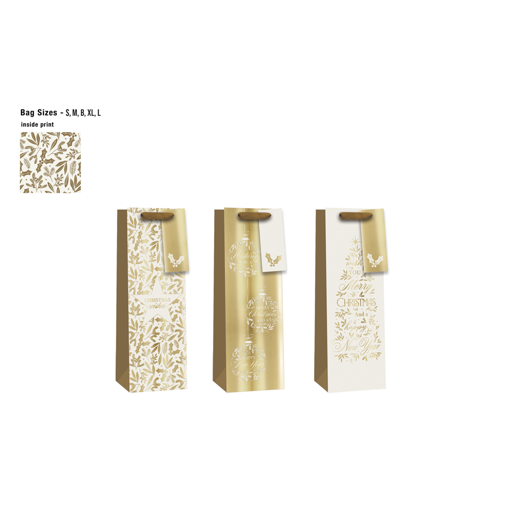 Gift Bag XMAS Golden Icons Bottle