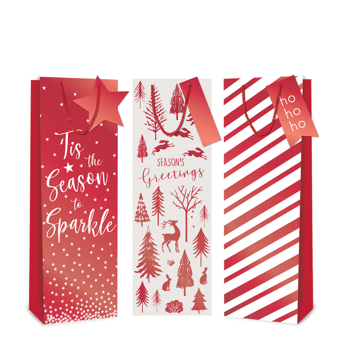Gift Bag XMAS Red Foil Bottle ...