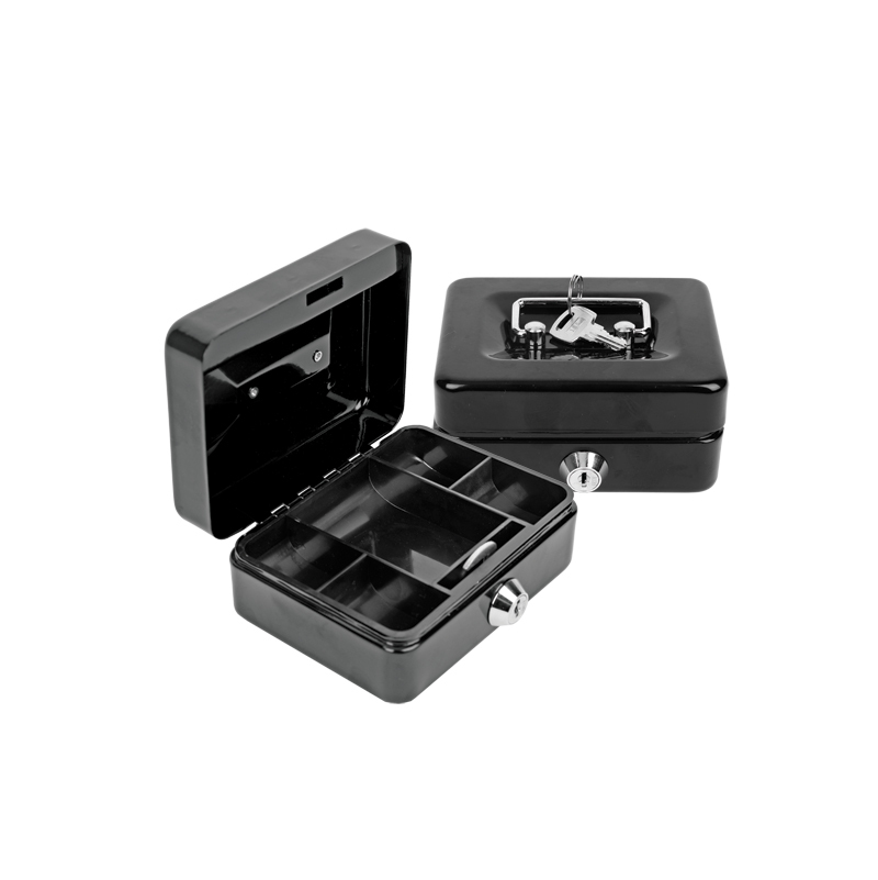 Metal Cash Box 12cm x 9cm x 6cm Black