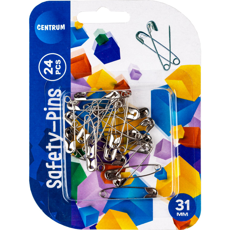 Essentials Safety Pins 24pcs, Carded