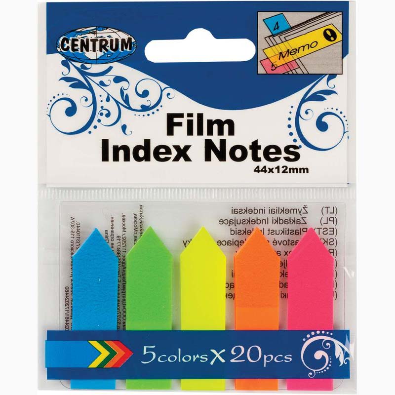 Sticky Neon Index Highlighter Notes Tab Arrow Design Assorted Colour, Pack of 5 Hanging