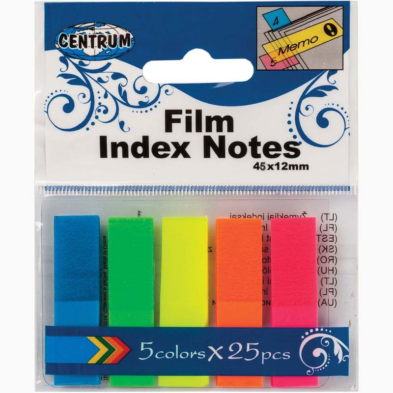 Sticky Neon Index Highlighter Notes Tab Assorted Colour, Pack of 5 Hanging