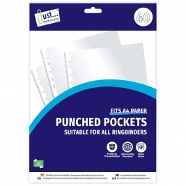JS Punched Pockets Pack of 40