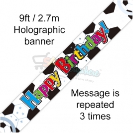 Happy Birthday Football Foil Banner