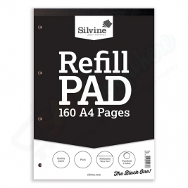 Silvine A4 Refill Pad Plain, 160 Pages