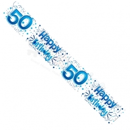 Kaleidoscope Male 50th Birthday Foil  Banner