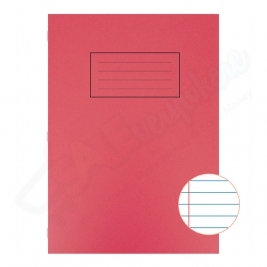 Silvine A4 Exercise Book Lined with Margin Red, 80 Pages