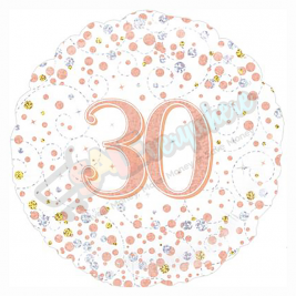 Female Holographic Rose Gold Sparkling Fizz Happy 30th Birthday 18" | 46cm Helium Foil Balloon