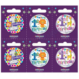 Kaleidoscope Age 1 Small Badges Pack of 6