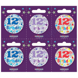 Kaleidoscope Age 12 Small Badges Pack of 6
