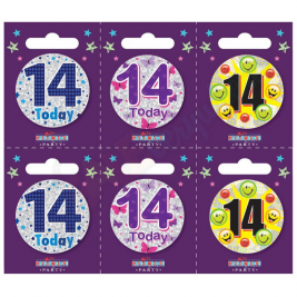 Kaleidoscope Age 14 Small Badges Pack of 6