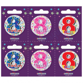 Kaleidoscope Age 8 Small Badges Pack of 6