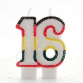 Kaleidoscope Birthday Candle Number 16