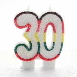 Kaleidoscope Birthday Candle Number 30