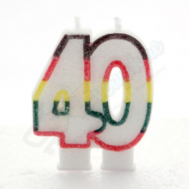 Kaleidoscope Birthday Candle Number 40
