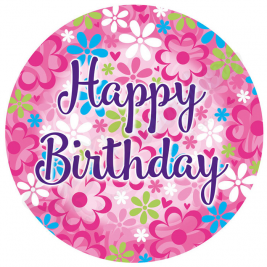 Kaleidoscope Female Birthday Party Large Badge 15cm