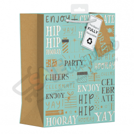 Kraft Text Medium Bag