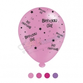 Kaleidoscope Latex Balloons Birthday Girl Asst Colour 10" For Air or Helium Pack of 8