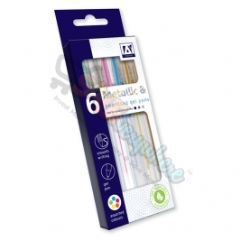 A* Gel Pen Metalic Pearlised Asst Colours, Pack of 6