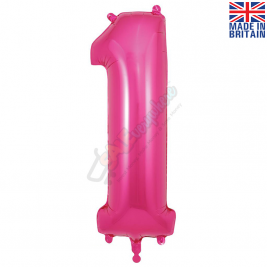 Number 1, Pink Foil Balloon 34" | 87cm, Hanging