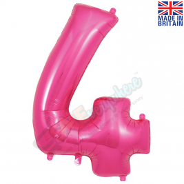 Number 4, Pink Foil Balloon 34" | 87cm, Hanging