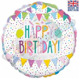 Patchwork Happy Birthday 18" | 46cm Helium Foil Balloon