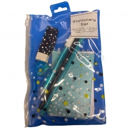 Stationery Set Ziplock Wallet With Mini Notebook