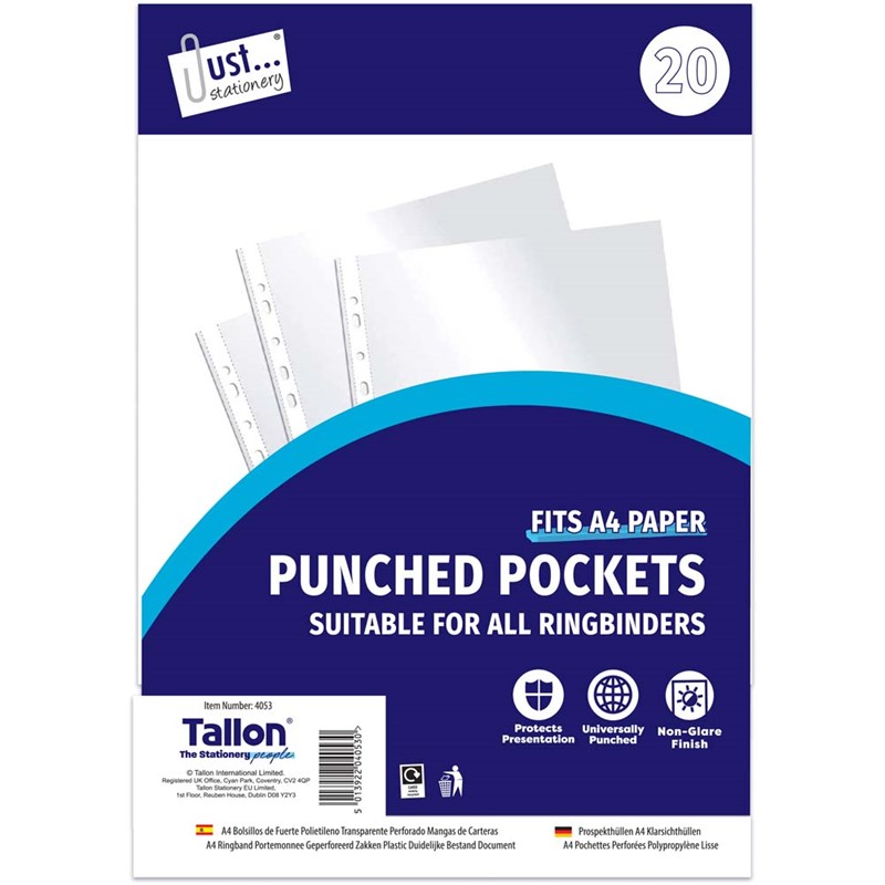JS Punched Pockets Pack of 20