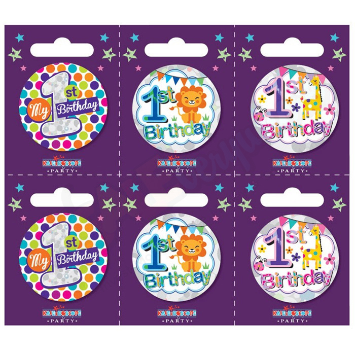 Kaleidoscope Age 1 Small Badges Pack of 6