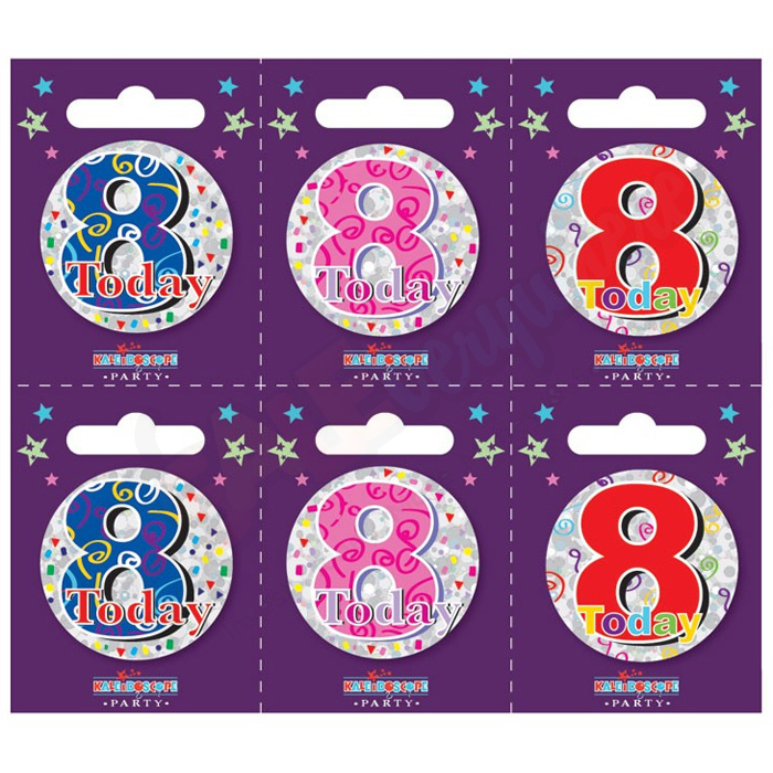 Kaleidoscope Age 8 Small Badges Pack of 6
