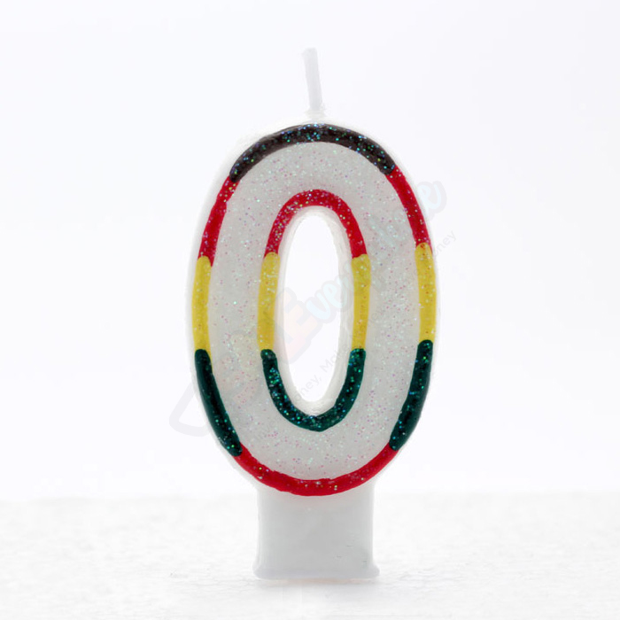 Kaleidoscope Birthday Candle Number  0