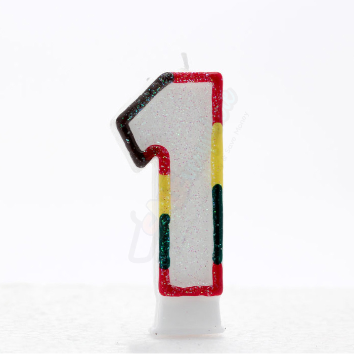 Kaleidoscope Birthday Candle Number 1