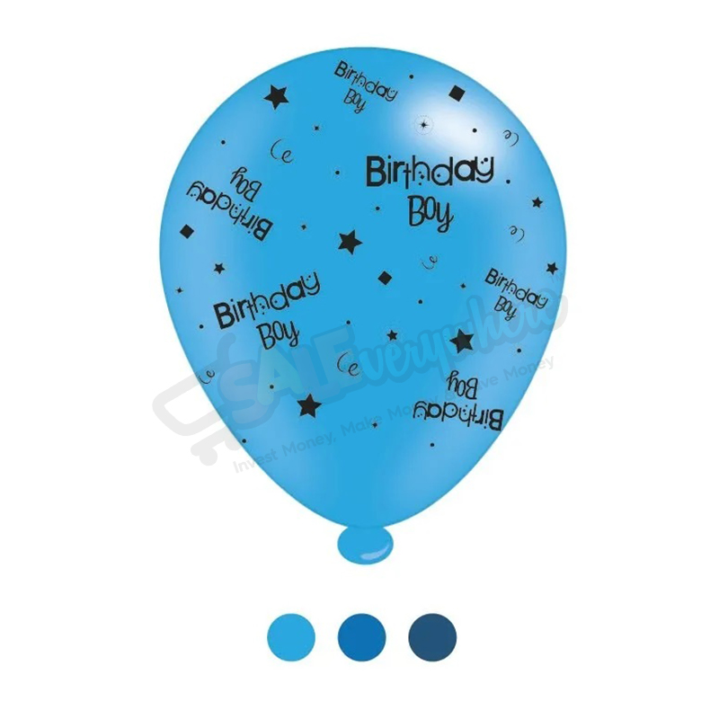 Kaleidoscope Latex Balloons Birthday Boy Asst Colour 10" For Air or Helium Pack of 8