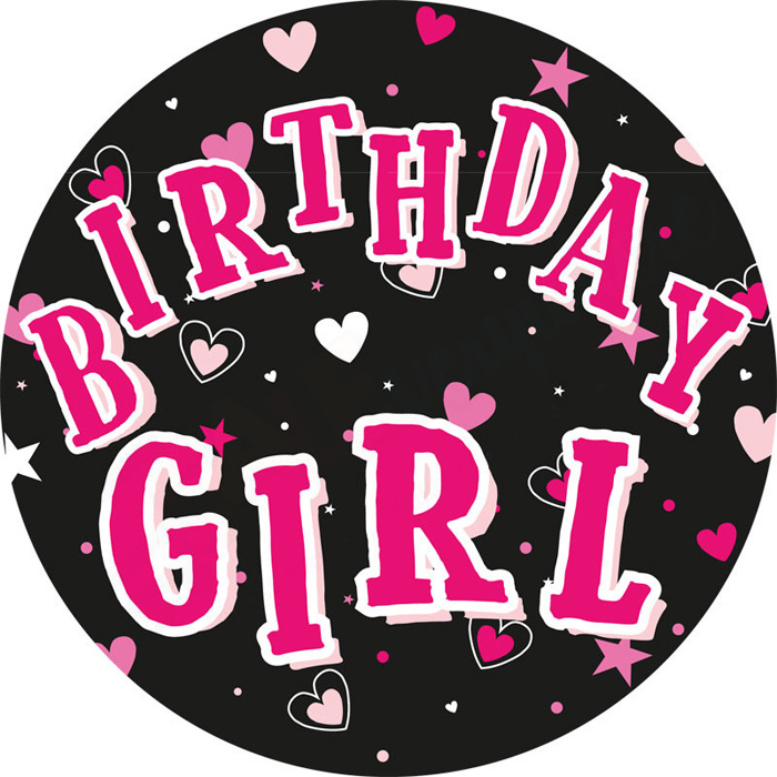 Large Badge "Birthday Girl Party Badge", 15cm